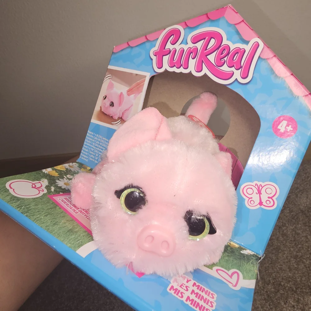 Fluffy Pink Pig Toy for Small Pets